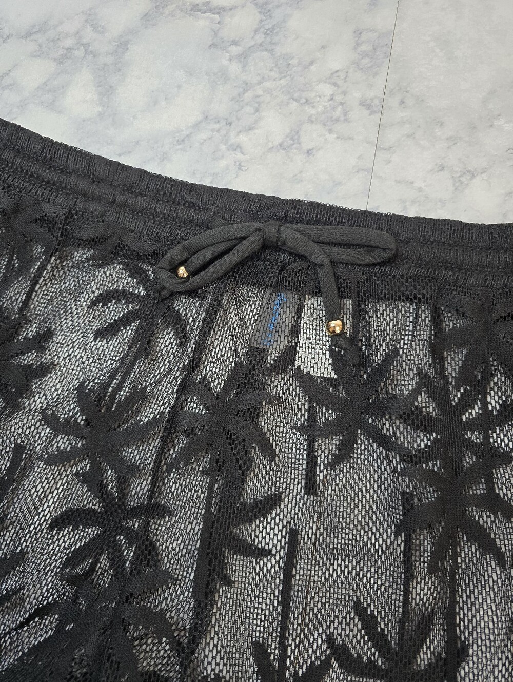 Decree Black Palm Mesh Swim Coverup Set Medium - Picture 8 of 11